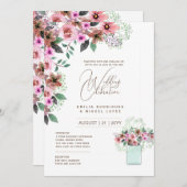 Micro Garden Hochzeitsthema Hübscher Blumensommer Einladung (Vorne/Hinten)