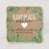 Micro-Grüntöne Gold handgefertigt mit Liebe-Etsy-C Quadratische Visitenkarte (Vorderseite)