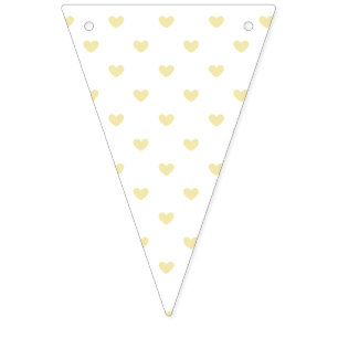 Micro Hearts Butter Gelb - Weiß Wimpelkette