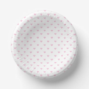 Micro Hearts Light Pink - Weiß Pappteller