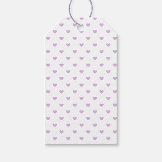Micro Hearts Soft Lilac - Weiß Geschenkanhänger (Vorderseite)