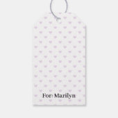 Micro Hearts Soft Lilac - Weiß Geschenkanhänger (Rückseite)