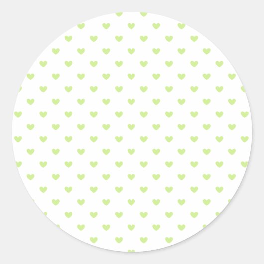 Micro Hearts Spring Green - Weiß Runder Aufkleber (Vorderseite)