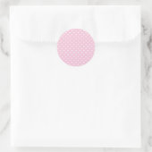 Micro Hearts Weiß - Hellrosa Runder Aufkleber (Tasche)