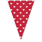 Micro Hearts Weiß - Kirschrot Wimpelkette (Zweite Fahne)