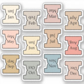 Micro Monthly Index Tab Pastel Bujo Planner Labels (Vorderseite)