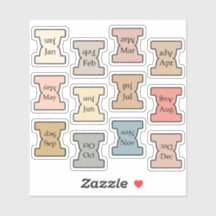 Micro Monthly Index Tab Pastel Bujo Planner Labels