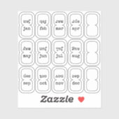 Micro Monthly Index Tabs Journal Divider Foldable Aufkleber (Blatt)