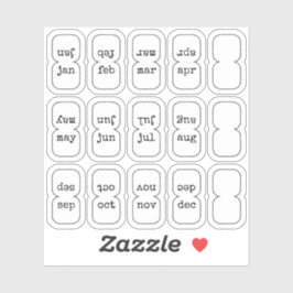 Micro Monthly Index Tabs Journal Divider Foldable Aufkleber