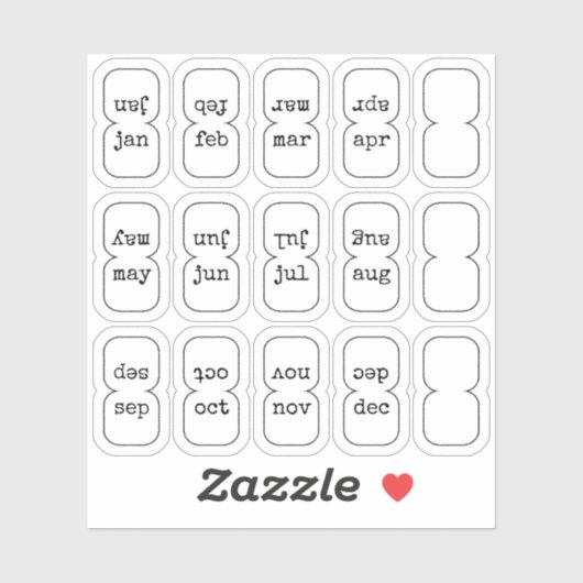 Micro Monthly Index Tabs Journal Divider Foldable Aufkleber (Blatt)