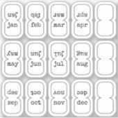 Micro Monthly Index Tabs Journal Divider Foldable Aufkleber (Vorderseite)