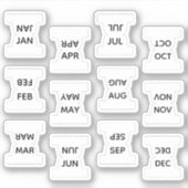 Micro Months Index Tab Bujo Divider Labels Planner (Vorderseite)