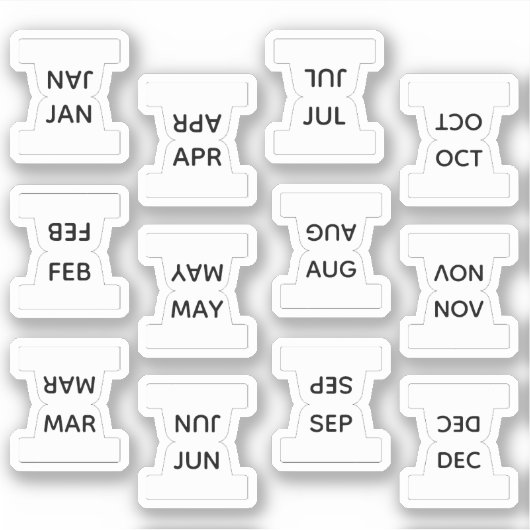Micro Months Index Tab Bujo Divider Labels Planner (Vorderseite)