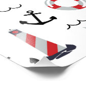 Micro Nautical Pattern Vintager Style Druck. Fotodruck (Ecke)