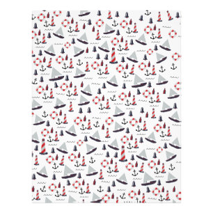 Micro Nautical Pattern Vintager Style Druck. Fotodruck