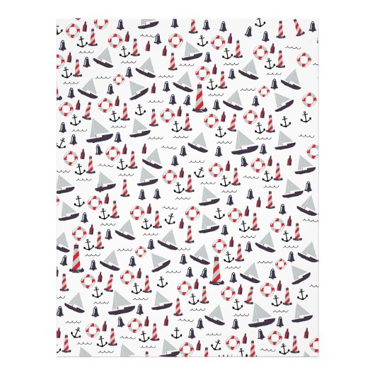 Micro Nautical Pattern Vintager Style Druck. Fotodruck (Vorne)