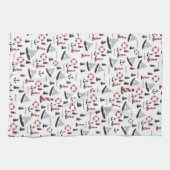 Micro Nautical Pattern Vintager Style Druck. Geschirrtuch (Horizontal)
