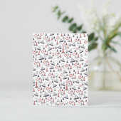 Micro Nautical Pattern Vintager Style Druck. Postkarte (Stehend Vorderseite)