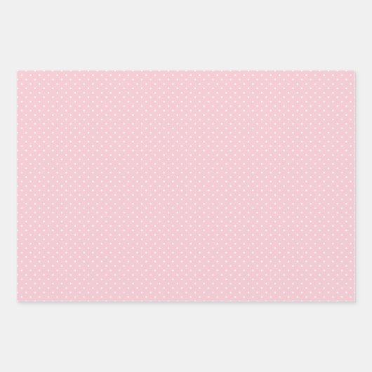 Micro Polka Dot White - 3 Pink Geschenkpapier Set (Vorderseite 2)