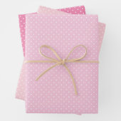 Micro Polka Dot White - 3 Pink Geschenkpapier Set (Beispiel)