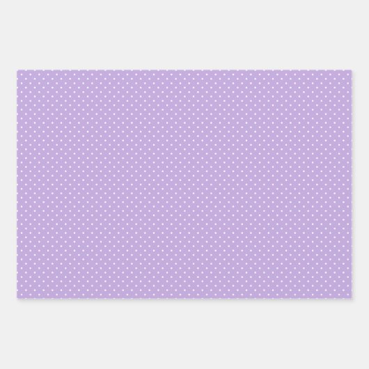 Micro Polka Dot White - 3 Purple Geschenkpapier Set (Vorderseite 2)