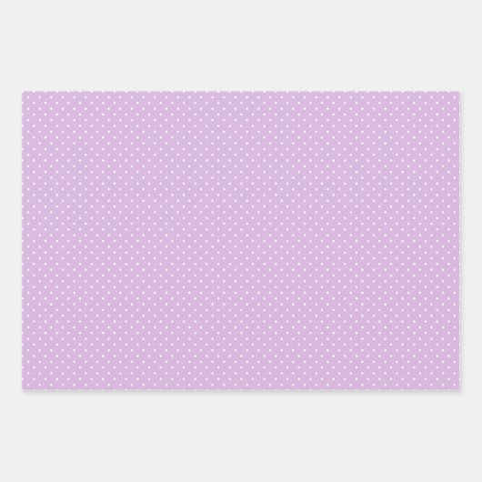 Micro Polka Dot White - 3 Purple Geschenkpapier Set (Vorderseite)