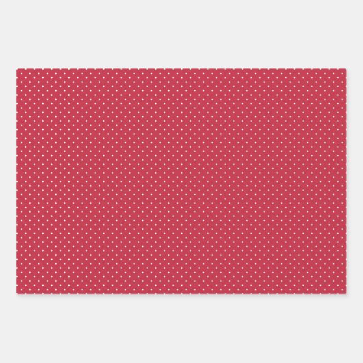 Micro Polka Dot White - 3 Red Geschenkpapier Set (Vorderseite 3)