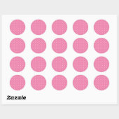 Micro Polka Dot White - Fuchsia Pink Runder Aufkleber (Blatt)
