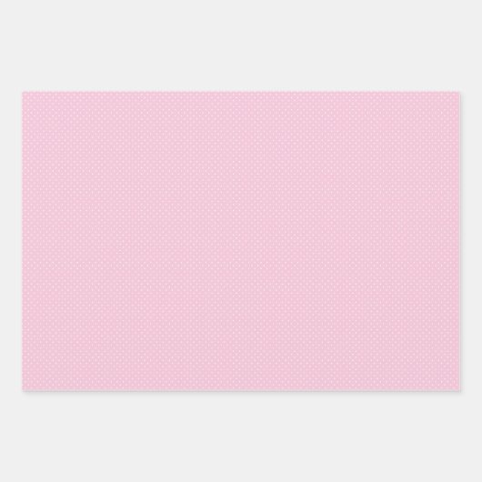 Micro Polka Dot White - Light Pink Geschenkpapier Set (Vorderseite 3)