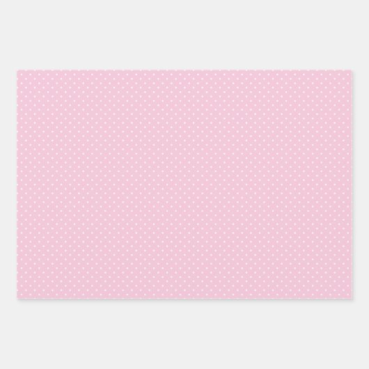Micro Polka Dot White - Light Pink Geschenkpapier Set (Vorderseite 2)