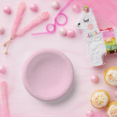 Micro Polka Dot White - Light Pink Pappteller (Party)