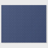 Micro Polka Dot White - Navy Blue Geschenkpapier (Flach)