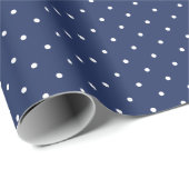 Micro Polka Dot White - Navy Blue Geschenkpapier (Rolleneckpunkt)