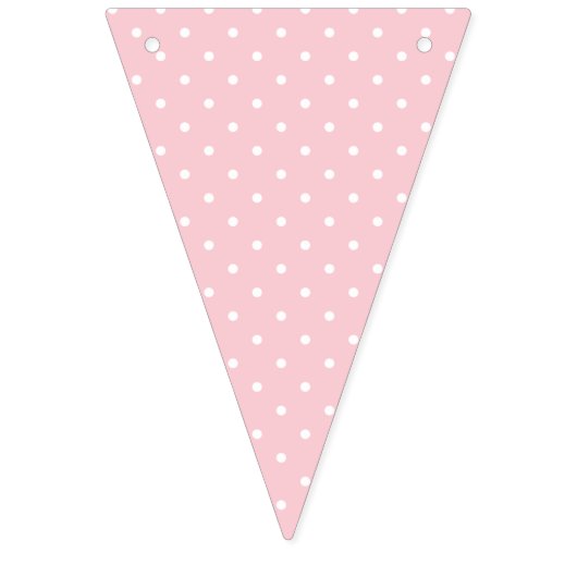 Micro Polka Dot White - Pink Wimpelkette (Zweite Fahne)