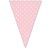 Micro Polka Dot White - Pink Wimpelkette (Erste Fahne)