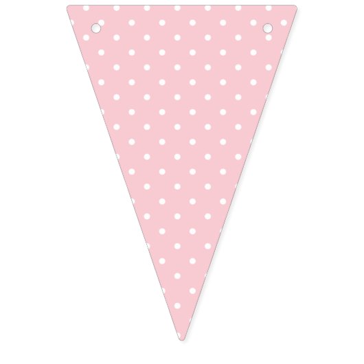 Micro Polka Dot White - Pink Wimpelkette (Erste Fahne)