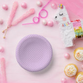 Micro Polka Dot White - Soft Lilac Pappteller (Party)