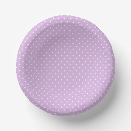 Micro Polka Dot White - Soft Lilac Pappteller (Vorderseite)