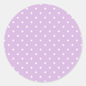 Micro Polka Dot White - Soft Lilac Runder Aufkleber (Vorderseite)