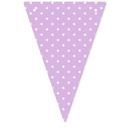 Micro Polka Dot White - Soft Lilac Wimpelkette (Erste Fahne)