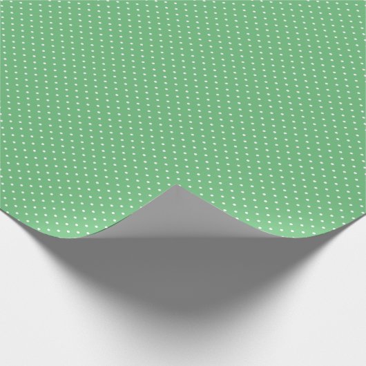 Micro Polka Dot White - Summer Green Geschenkpapier (Ecke)