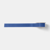 Micro Polka Dot White - True Blue Satinband (Vorderseite)