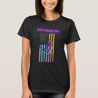Micro Preemie Mama USA-Flagge Frühgeburt Awareness T-Shirt