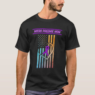 Micro Preemie Mama USA-Flagge Frühgeburt-Bewusstse T-Shirt