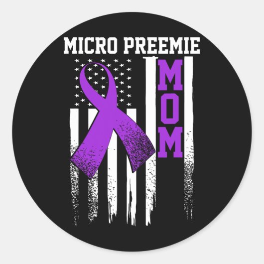 Micro Preemie Nicu Junge Mutter Gesunde Frühgeburt Runder Aufkleber (Vorderseite)