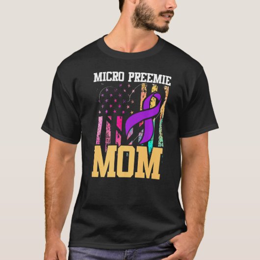 Micro Preemie NICU Junge Mutter Inspiriere Frühgeb T-Shirt (Vorderseite)