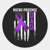 Micro Preemie Nicu New Dad Healthy Premature Birth Runder Aufkleber (Vorderseite)