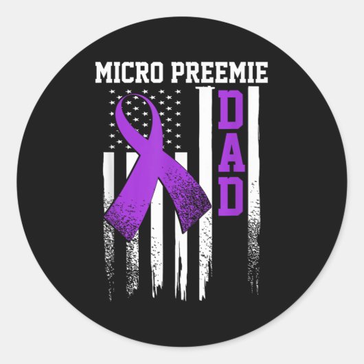 Micro Preemie Nicu New Dad Healthy Premature Birth Runder Aufkleber (Vorderseite)
