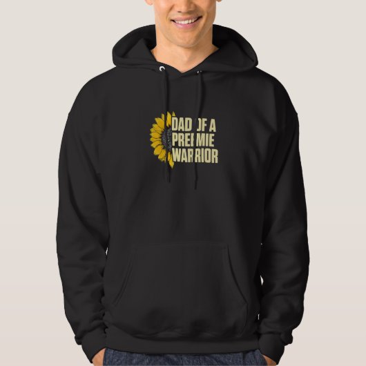Micro Preemie NICU New Dad Sunflower Premature Bir Hoodie (Vorderseite)