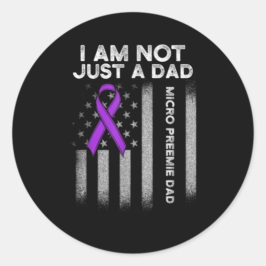 Micro Preemie Nicu New Dad Think Premature Birth  Runder Aufkleber (Vorderseite)